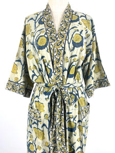 Cotton Kimono Robe/Full Length/One Size