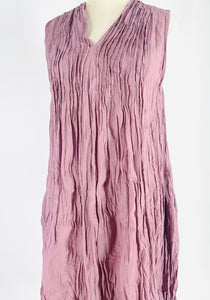 Dolma Pleated Cotton Dress/Dusty Lavender