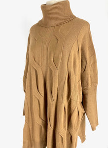 Colette Tunic Sweater/Cable Knit/Brown Sugar