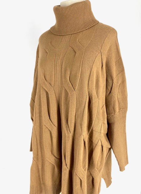 Colette Tunic Sweater/Cable Knit/Brown Sugar