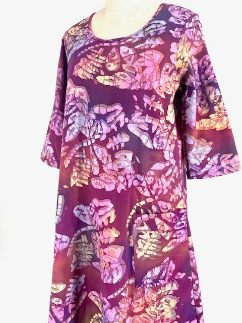 Su Placer Batik/Patch Pocket Dress/Tropical Plum