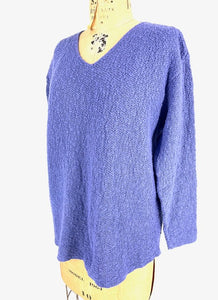 Avalin Cotton Knit Pebble Stitch Sweater/Iris