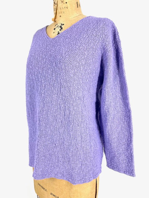 Avalin Cotton Knit Pebble Stitch Sweater/Lavender