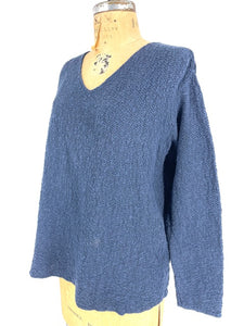 Avalin Cotton Knit Pebble Stitch Sweater/Nautical Navy