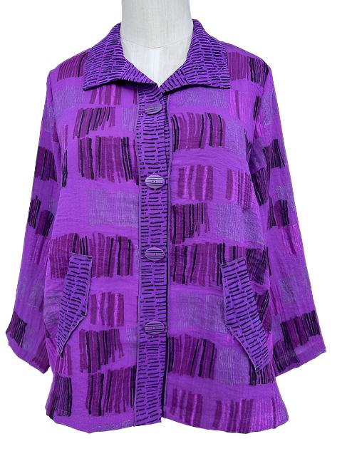 Habitat Pleat Back Jacket/Plum Abstract