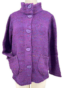 Habitat Confetti Scoop Pocket Cardigan/Plum