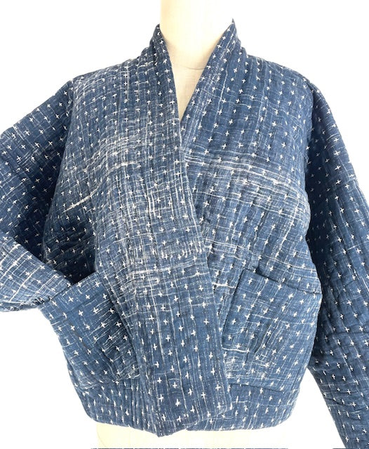 Quilted Kimono Jacket/Indigo