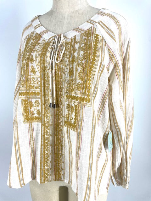 Embroidered Tunic/Golden Stripes