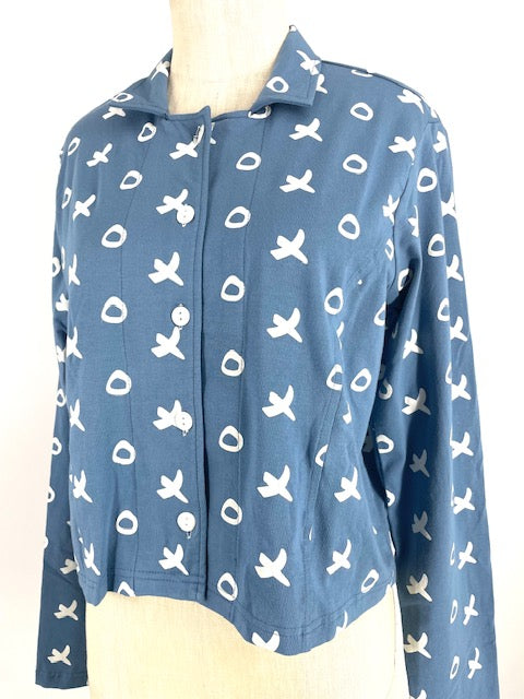 Tulip Cotton Crop Jacket/Blue Hopscotch