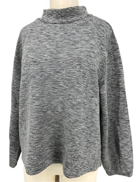 Cut Loose Mock Neck/Textured Ribbing/Grey & Black Mix