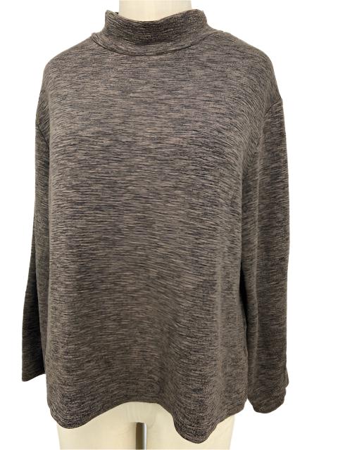 Cut Loose Mock Neck/Textured Ribbing/Saddle & Black Mix