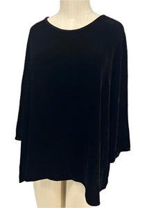 Cut Loose Silk Velvet Swing Tunic/Black