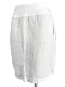 Cut Loose Linen Short Skirt/Crisp White