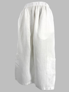 Bryn Walker Linen Pocket Pant/White