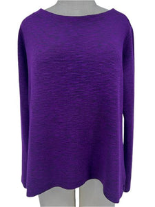 Cut Loose Tunic/Textured Ribbing/Purple & Black