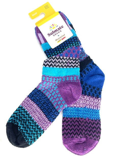 Solmate socks/turq & purple